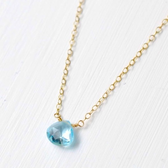 Ice Blue Briolette Drop Pendant. - Picture 2 of 3